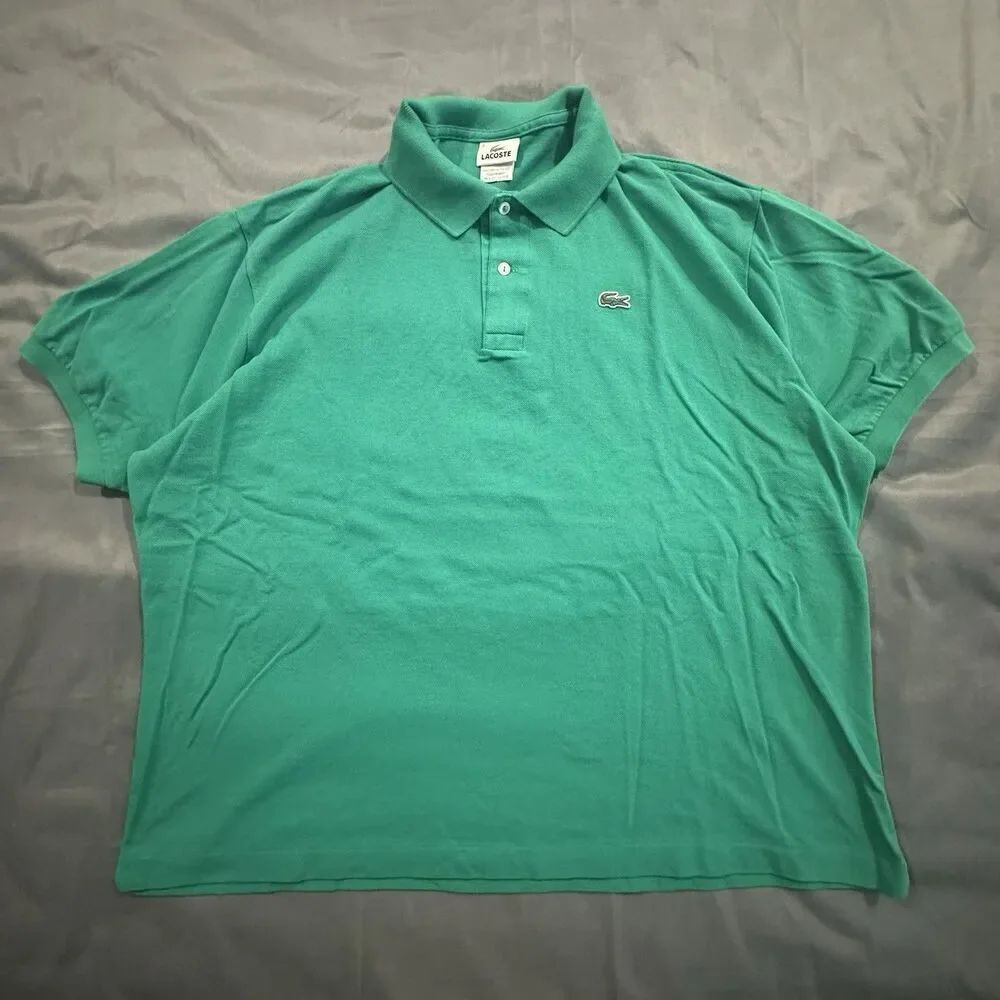 Vintage Lacoste Shirt Mens 9 Green Short Sleeve Pique Polo Golf Y2K 00s 90s